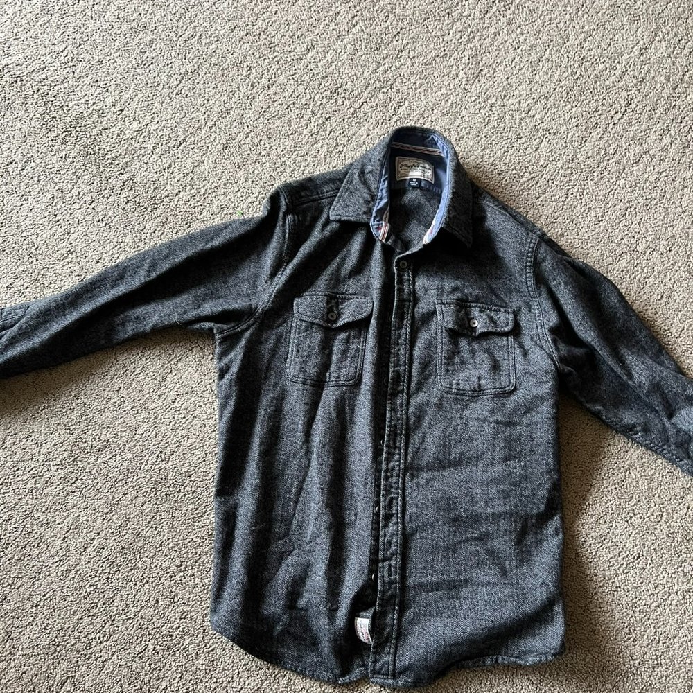 Flag and Anthem denim look flannel shirt slim fit (medium)